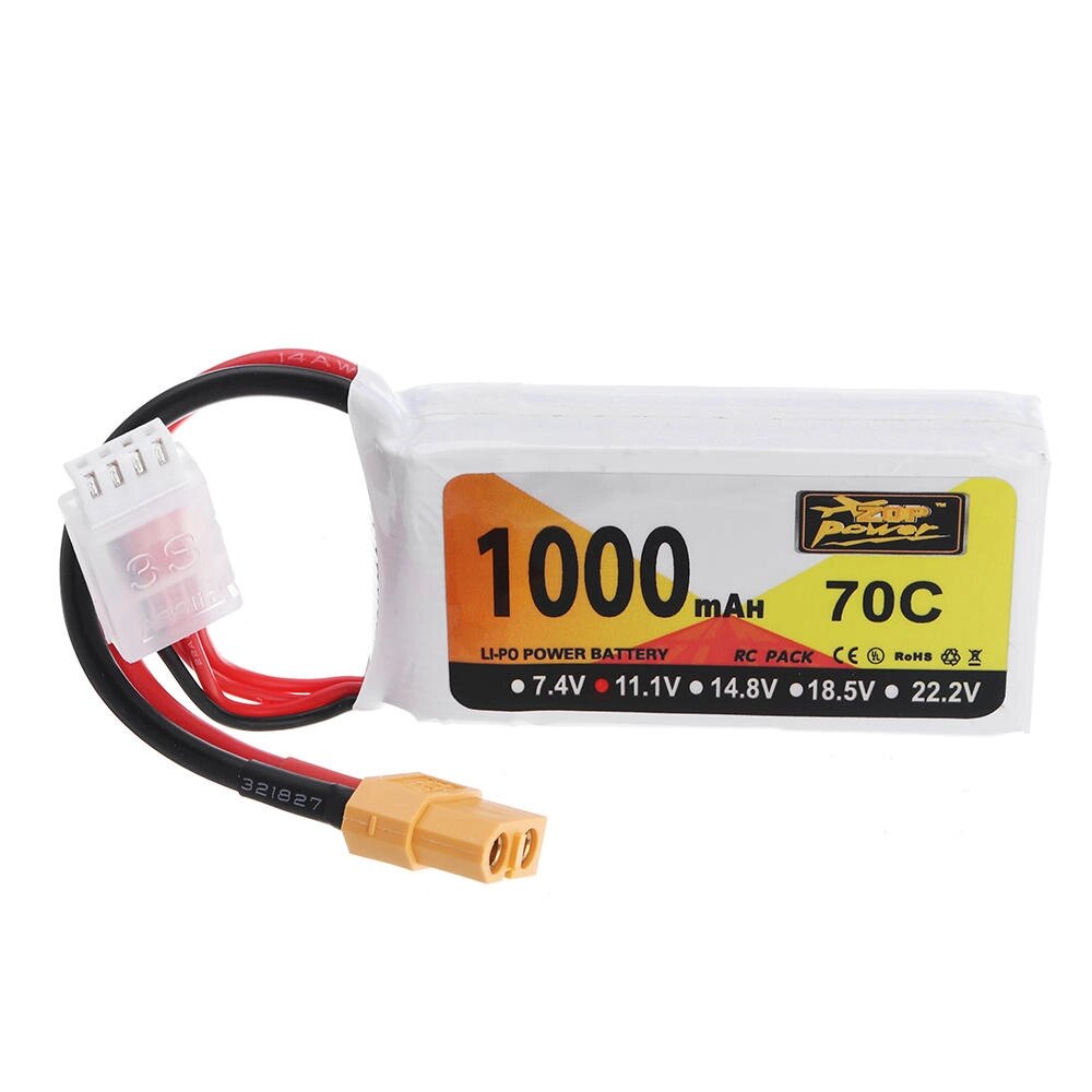 ZOP power 11.1V 1000mah 70C 3S lipo батарея XT60 разъем для JJRC M02 RC самолет - характеристики