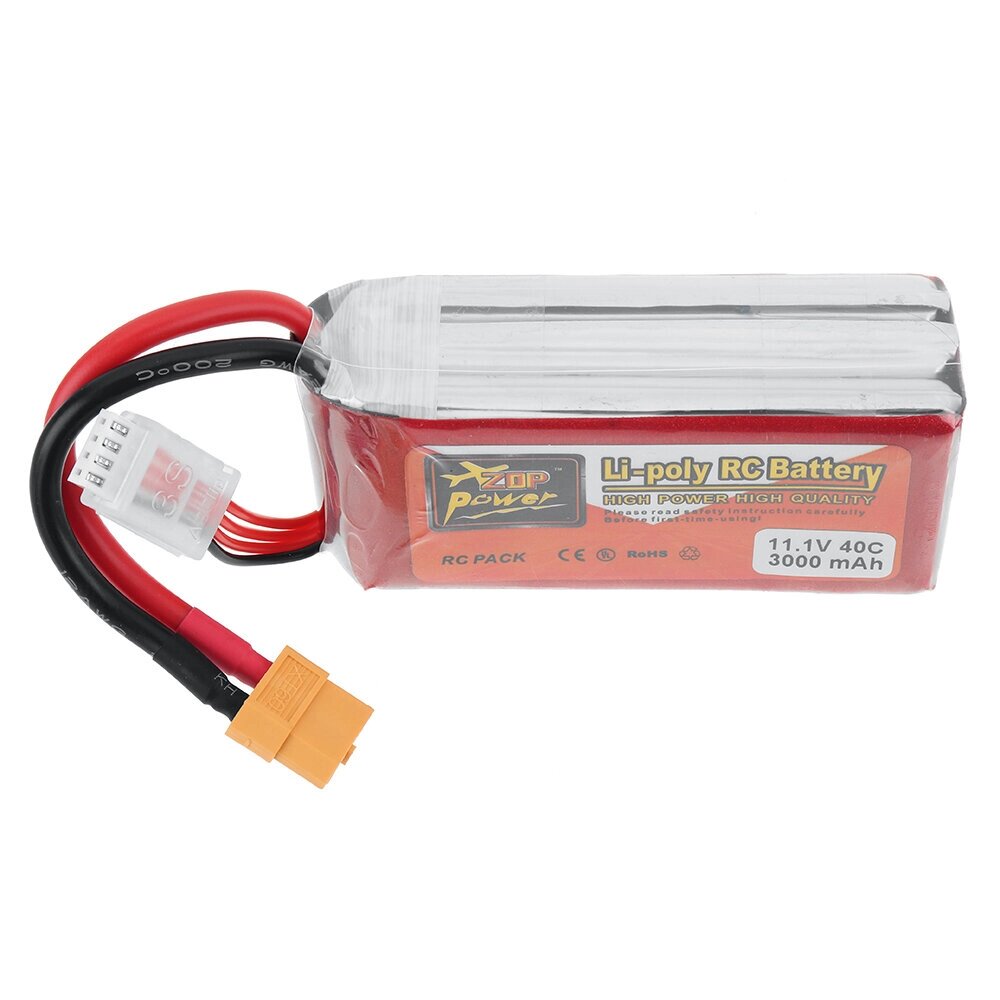 ZOP POWER 11.1V 3000mah 40C 3S lipo батарея разъем XT60 для RC дрон - описание