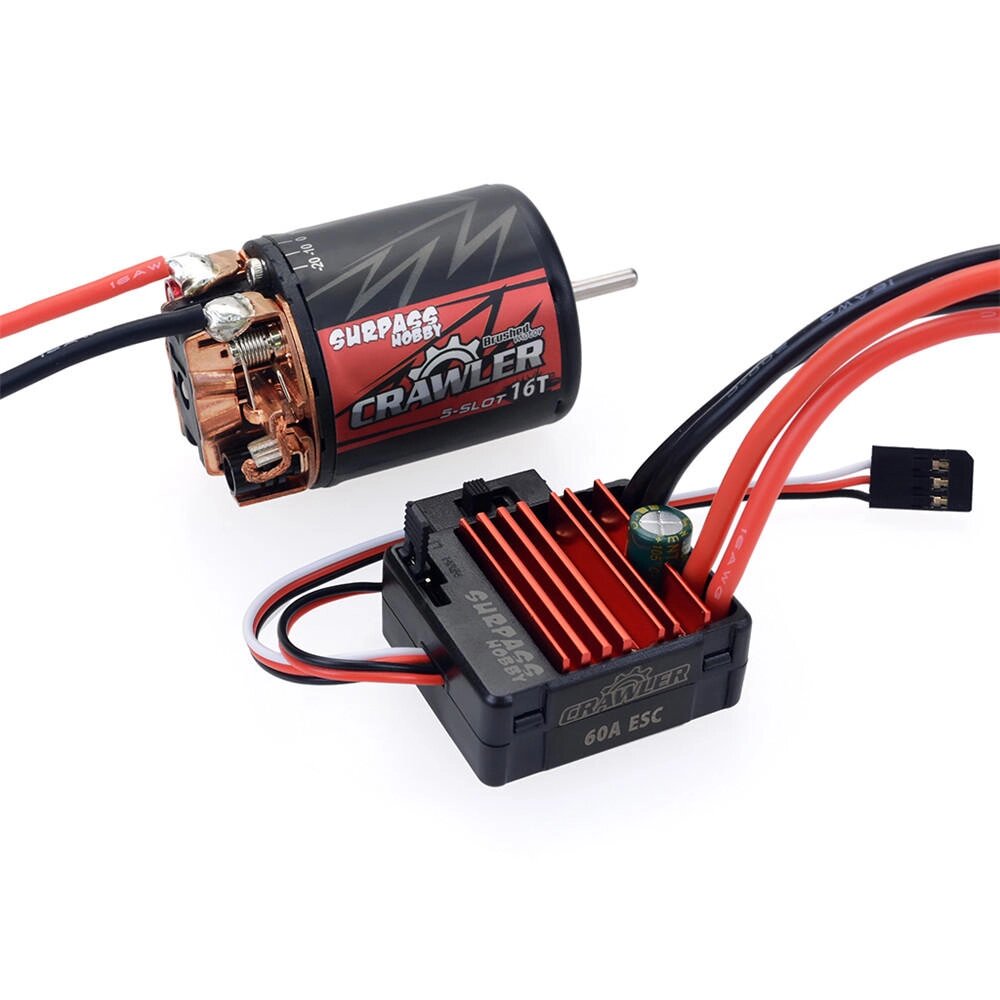 Surpass hobby щетка 540 16T RC авто motor + 60A ESC для 1/10 гусеничного - сравнение