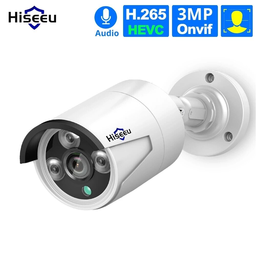 Hiseeu HB612 1080P 2.0MP POE Мини пулевидная IP камера ONVIF P2P IP66 Водонепроницаемая камера на открытом воздухе IR CU - описание