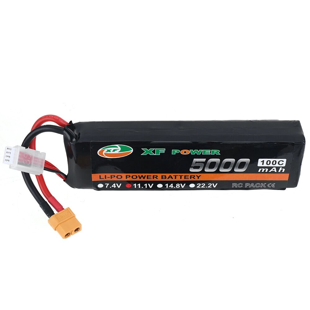 XF POWER 11,1 В 5000 мАч 100C 3S LiPo Батарея Разъем XT60 с разъемом T Deans для RC Дрон - характеристики