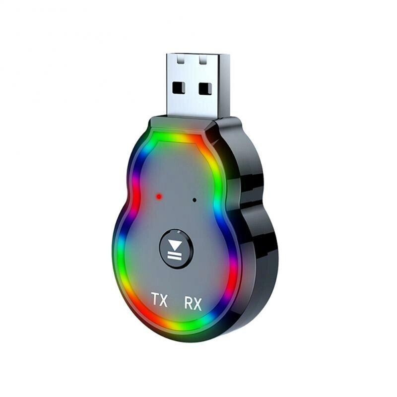 Q2 USB Bluetooth 5.3 Audio Transceiver Звук HiFi Громкая связь Colorful Атмосфера 3,5 мм Aux Беспроводной передатчик Blu - гарантия