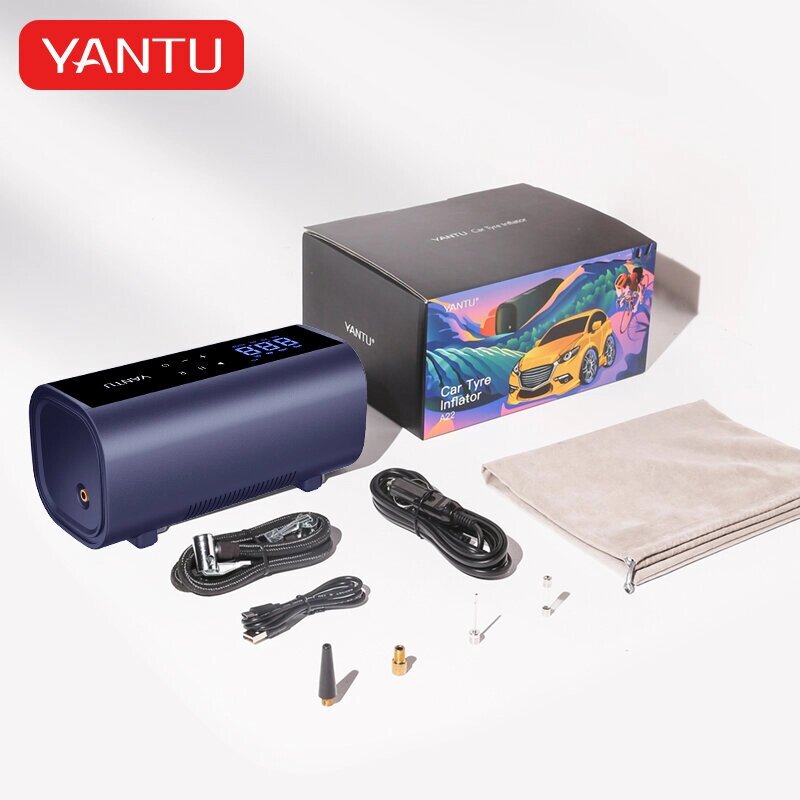 YANTU 2000mAh 120W Беспроводной цифровой дисплей Двойной цилиндр автомобильный насос для накачивания шин Портативный авт - опт