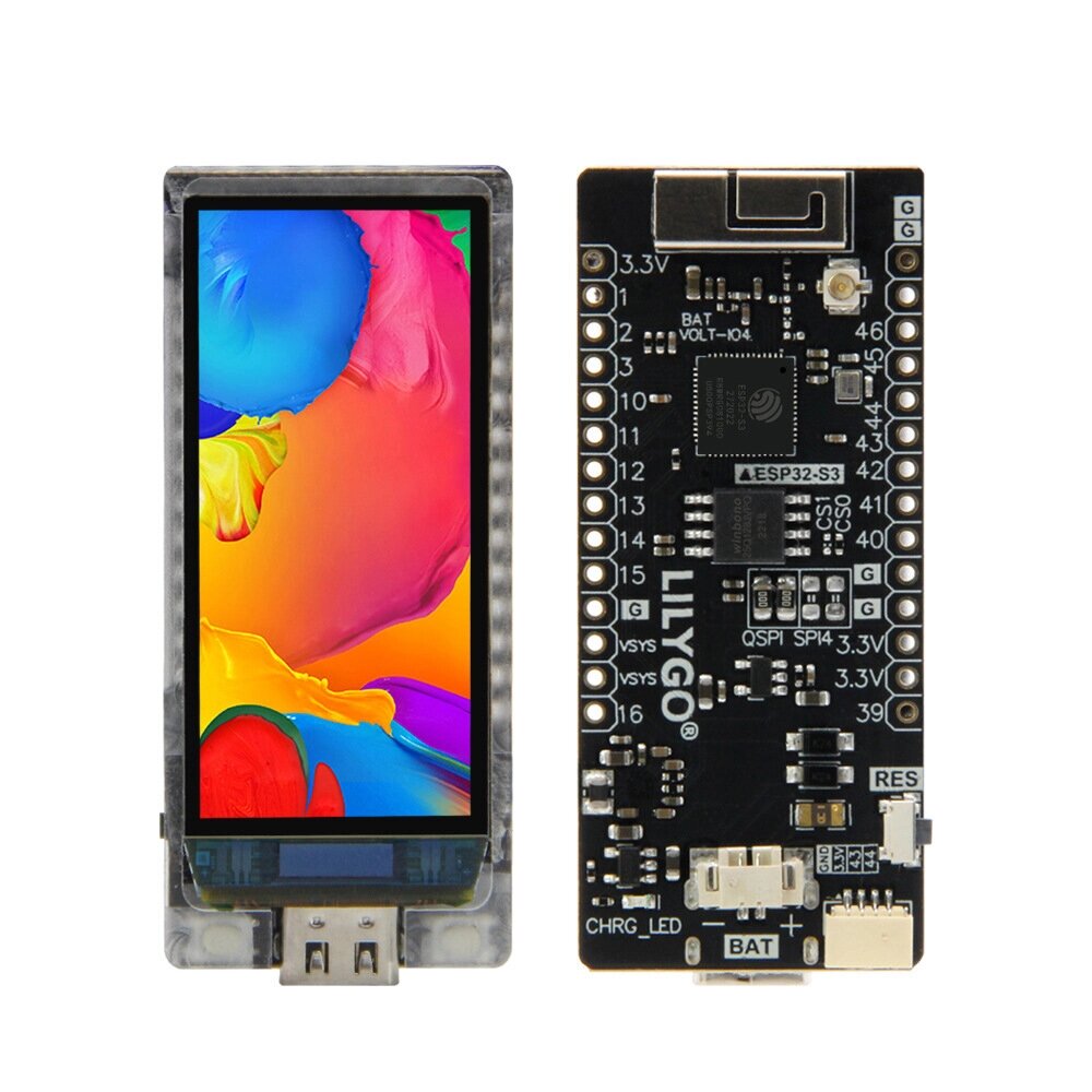 LILYGO T-Display-s3 AMOLED ESP32-s3 1,9-дюймовый дисплей RM67162 макетная плата OLED WIFI Bluetooth 5,0 беспроводной мо - обзор