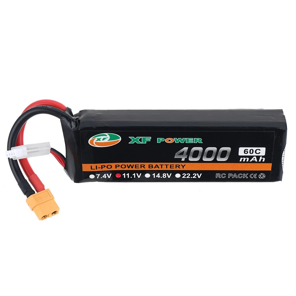 XF POWER 11,1 В 4000 мАч 60C 3S LiPo Батарея Разъем XT60 с разъемом T Deans для RC Дрон - интернет магазин