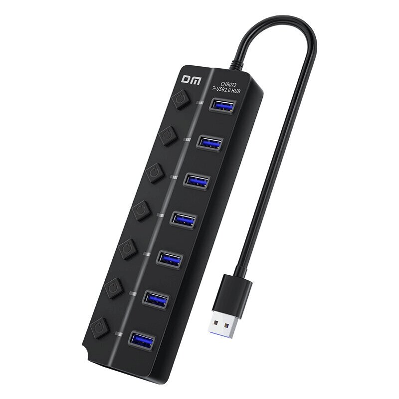 DM CHB072 7 в 1 USB2.0 Сплиттер Док-станция USB2.0 * 7 Многопортовый концентратор для портативных ПК - акции