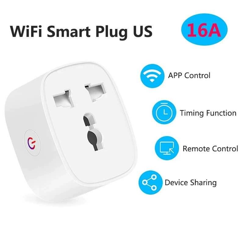 Wi-Fi Smart US Адаптер питания с вилкой 16A, 2 контакта, JP US, универсальный для ЕС, Великобритании, Австралии Разъем Р - скидка