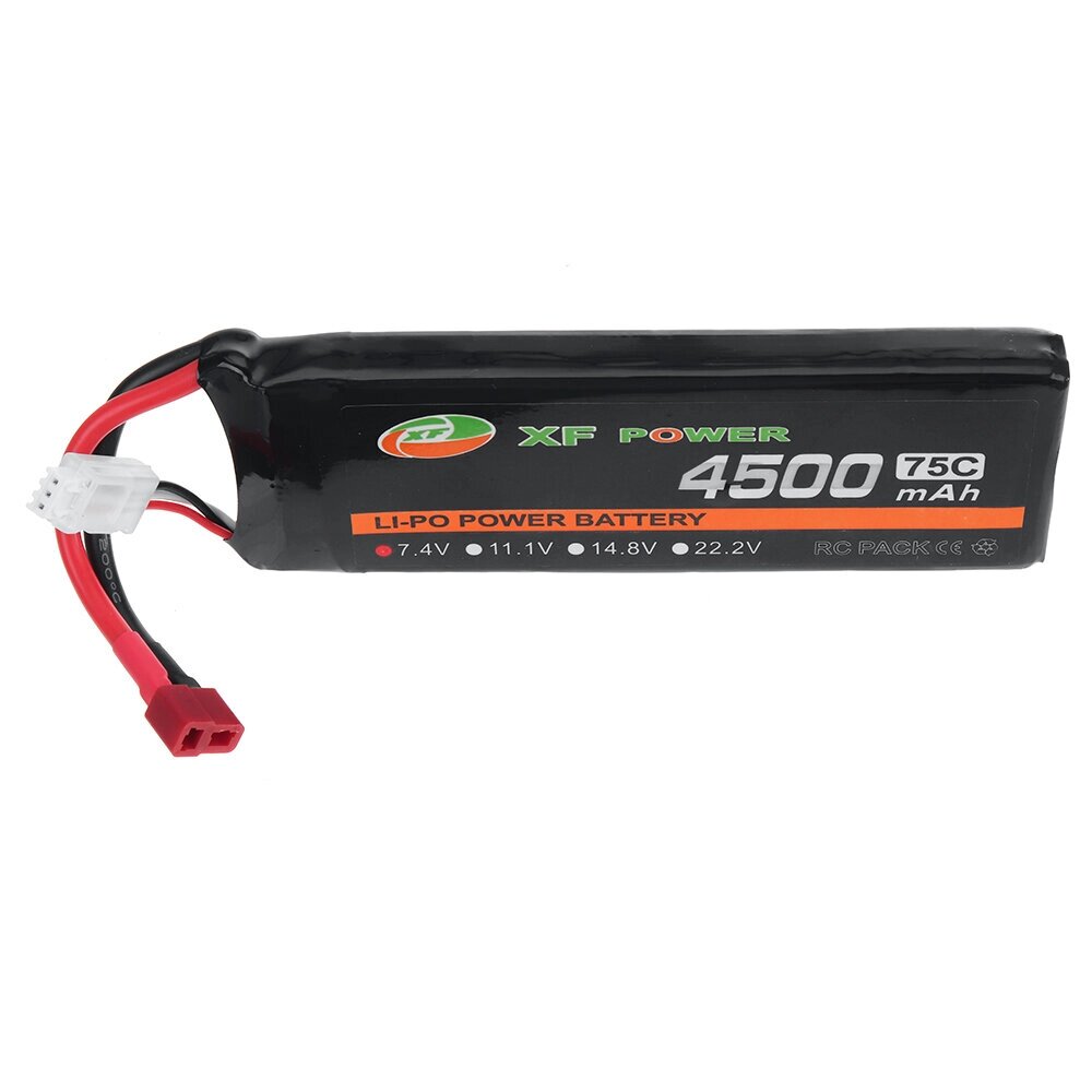 XF POWER 7,4 в 4500 мач 75C 2S lipo батарея разъем T deans для RC авто - преимущества