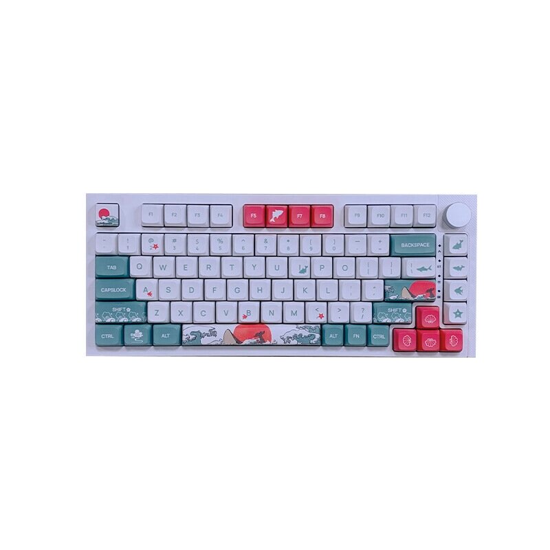 SPYSELF 125 Keys Coral Sea PBT Keycap Set ФА Profile Пятисторонняя сублимация Английский Custom Keycaps для клавиатур Ме - преимущества