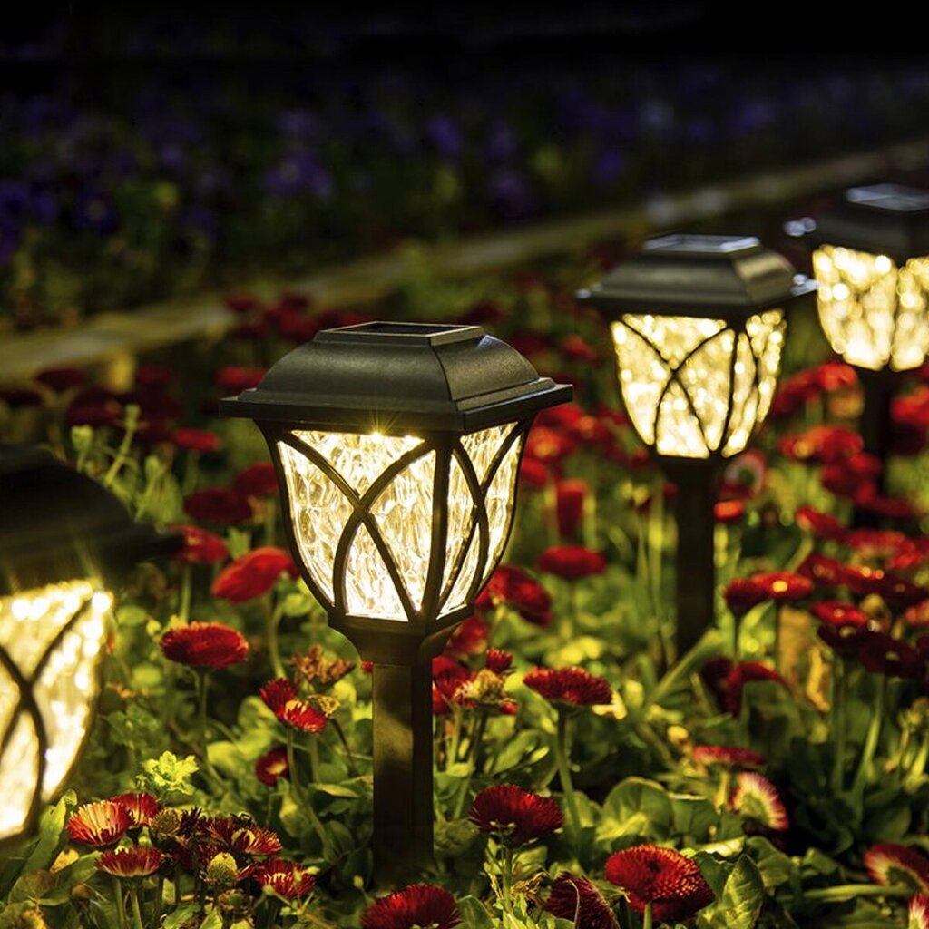 6Pcs LED солнечный Набор светильников Pathway На открытом воздухе Yard Сад Walkway Landscape Лампа - сравнение