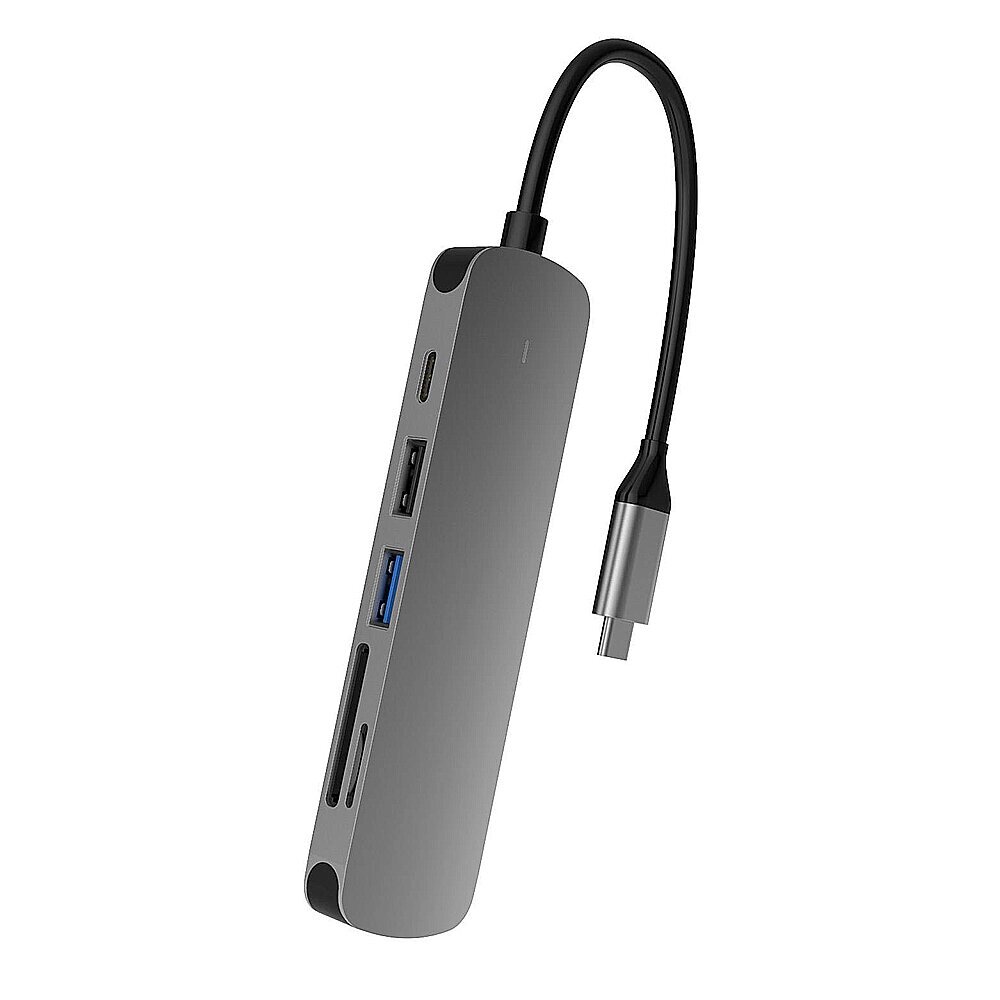 Basix 6-in-1 Тип-с Док-станция Концентратор USB-C с USB-C PD3.0 USB2.0 USB3.0 TF Слот для SD-карты 4K HDMI-совместимый а - акции