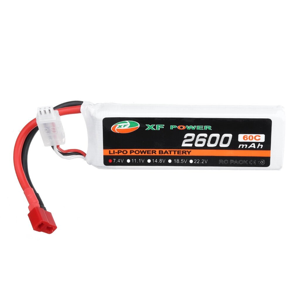 XF POWER 7.4V 2600mAh 60C 2S Lipo Батарея T Plug для Wltoys 1/14 144001 RC Авто Детали для обновления - обзор