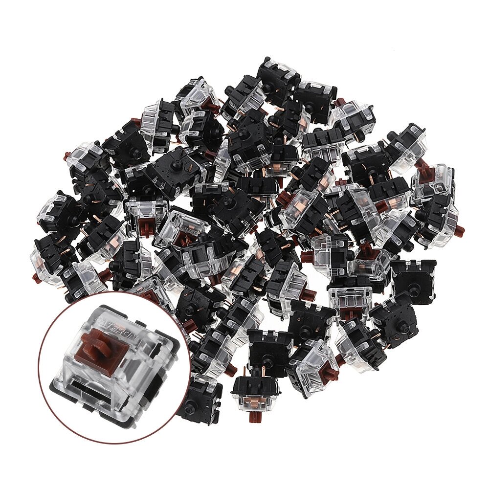 70PCS Pack 3Pin Gateron Тактильный коричневый переключатель Клавиатура Переключатель для Механический игр Клавиатура - наличие