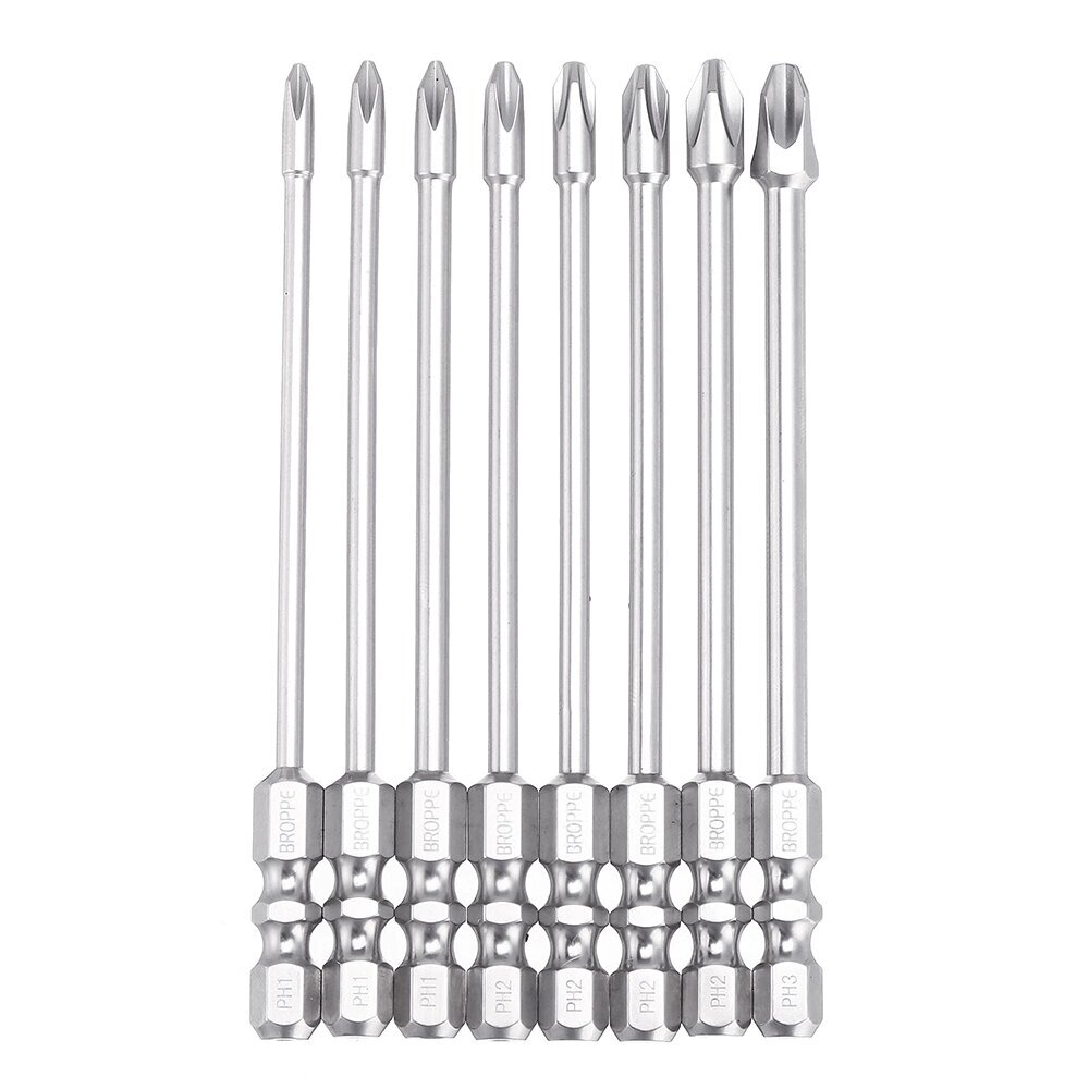 BROPPE 10Pcs 100mm Длина Impact Phillips Отвертка бит High Torque Cross Отвертка бит S2 Strong Magnetic Отвертка бит - отзывы