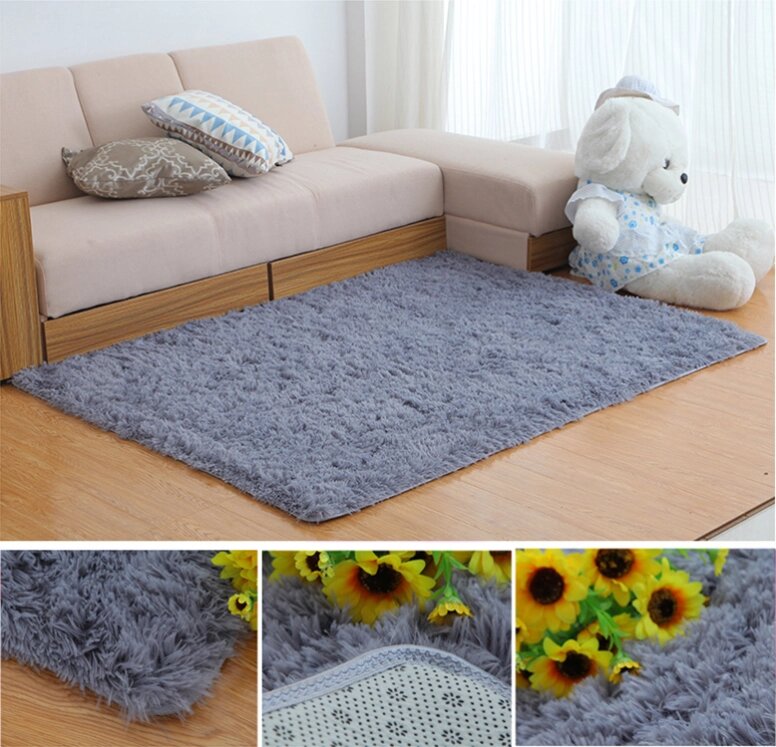 80x160cm Спальня Гостиная Soft Shaggy Анти Абсорбирующий коврик Slip Carpet - преимущества