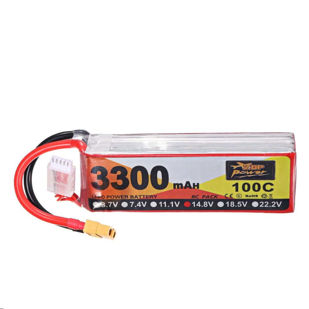 ZOP Power 14.8V 3300mAh 100C 4S Lipo Батарея XT60 Разъем для RC Вертолет Лодка - особенности