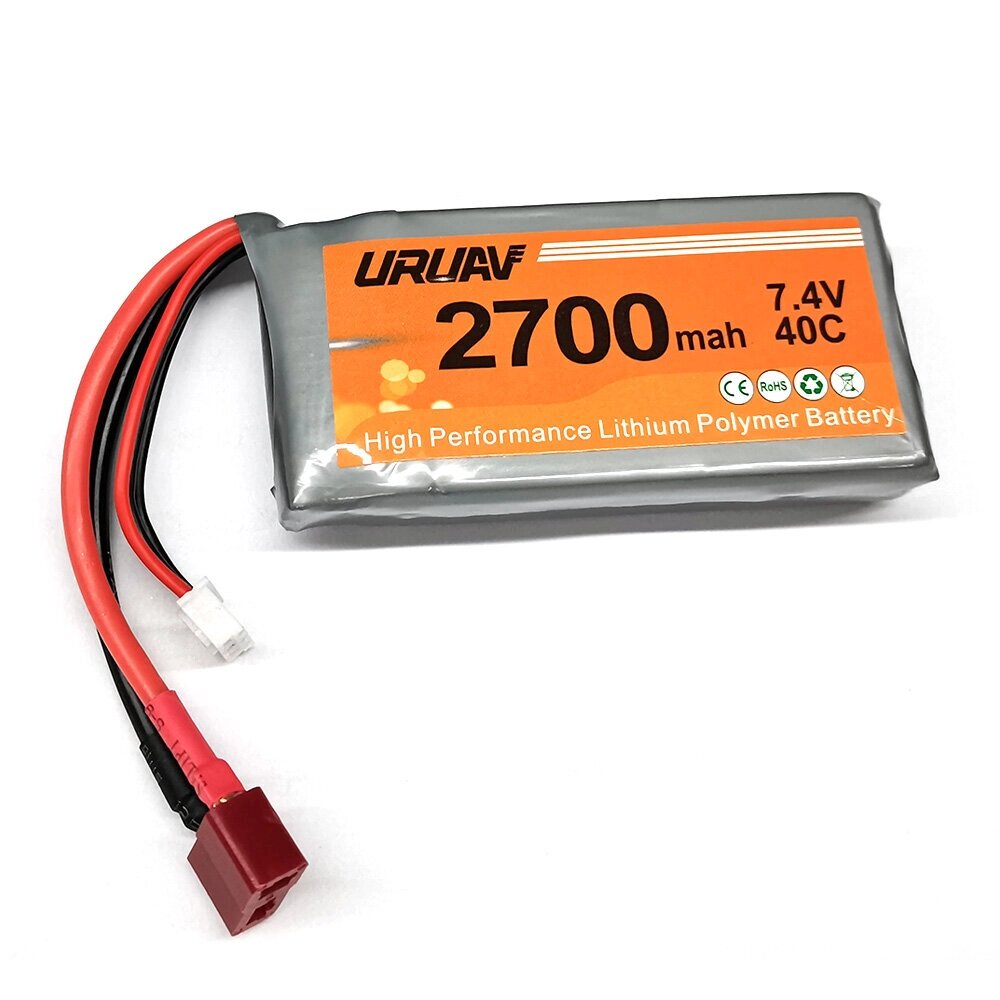 URUAV 7,4 в 2700 мач 40C lipo батарея T plug для wltoys 12427 12428 12423 feiyue FY03 FY01 FY02 FY08 RC авто запчасти - отзывы