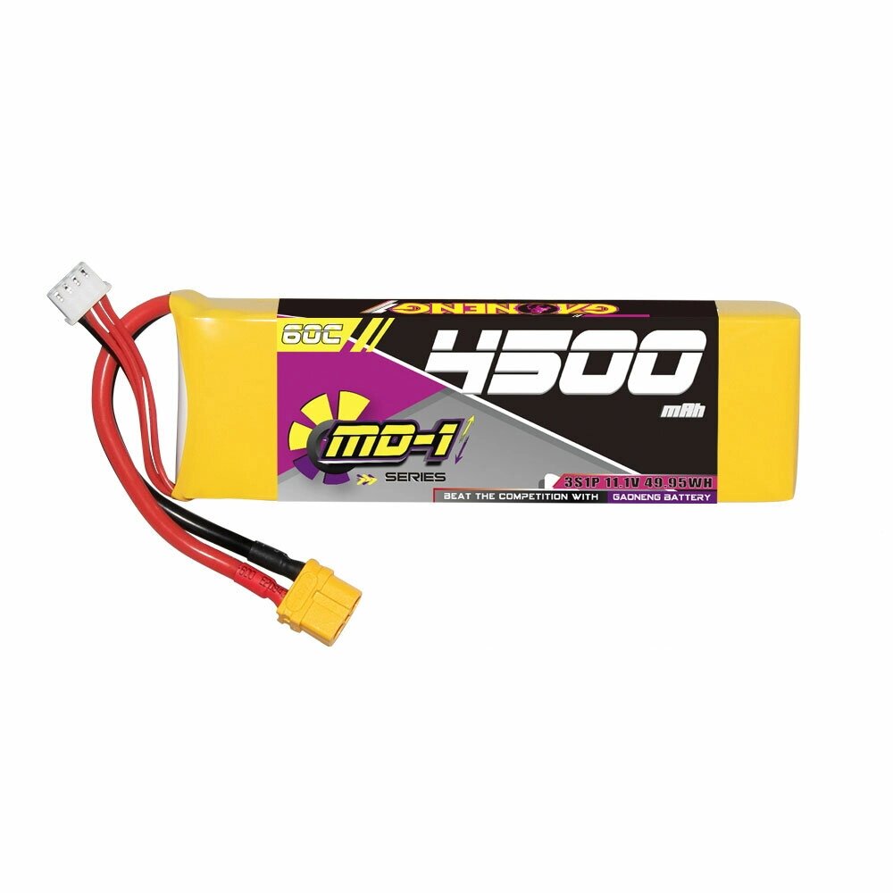 Gaoneng GNB 11,1 В 4500 мАч 60C 3S LiPo Батарея T Plug / XT60 Разъем для 1/10 1/8 1/7 Шкала RC Авто RC Самолет Вертолет - описание