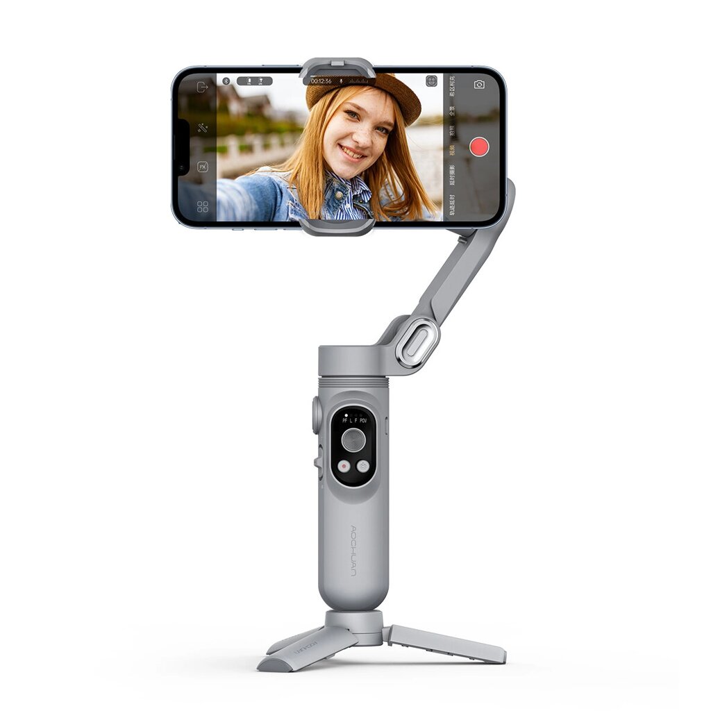 Aochuan Smart X 3-осевой складной ручной Gimbal Стабилизатор с заполняющим светом для действия смартфона камера Vlog Vid - описание