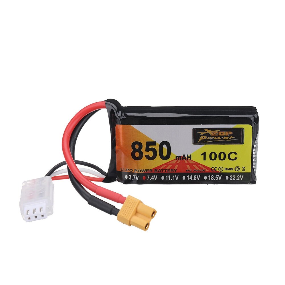 ZOP power 7.4V 850mah 100C 2S lipo батарея XT30 штекер для RC дрон - описание