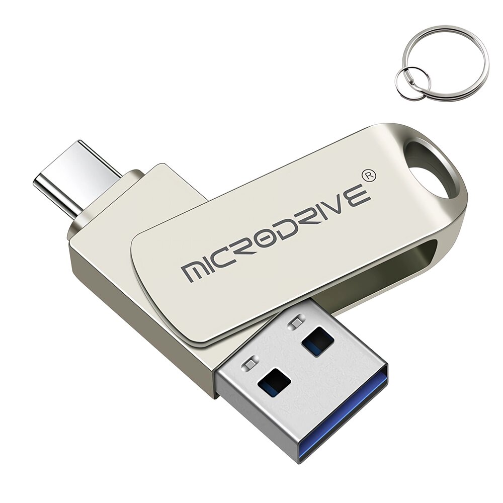 Micro. Drive 2 в 1 Type-C и USB3.0 Flash Драйвер OTG USB-драйвер 32G 64G 128G 256G Металлический USB-накопитель с вращение - скидка