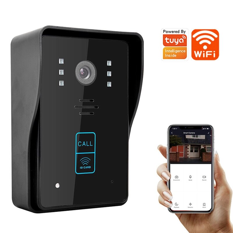 Европейский стандарт Tuya Smart WiFi Video Doorbell APP Wireless Дистанционный Телефонный звонок 1080P камера Обнаружени - опт