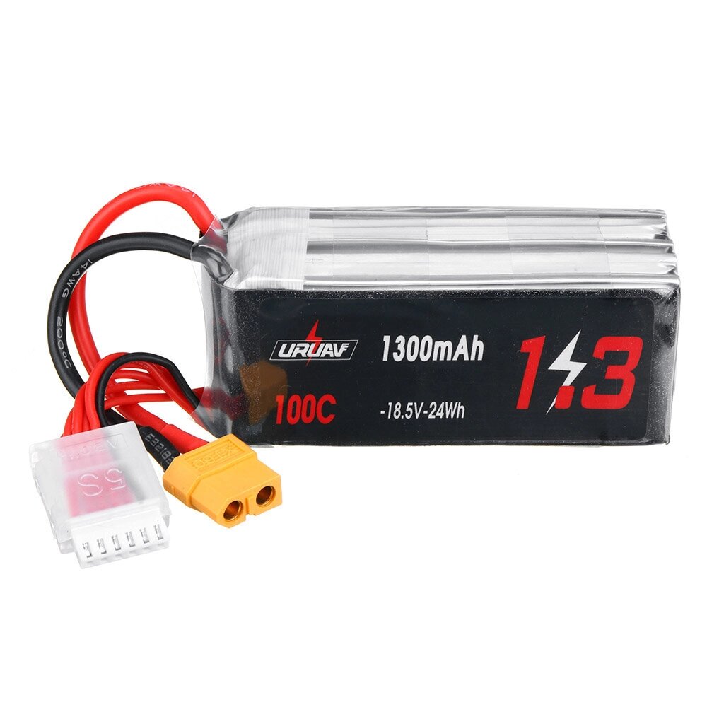 URUAV 18.5V 1300mah 100C 5S lipo батарея XT60 разъем для RC дрон - акции