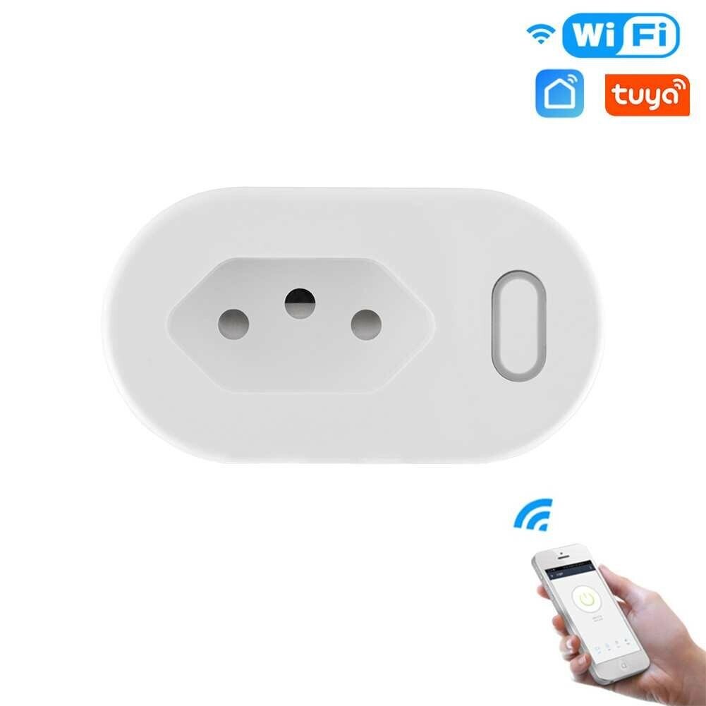 Tuya 16A Бразильский стандарт Smart Plug с питанием Монитор Приложение Smart Life WiFi Smart Разъем Работает для Google - розница