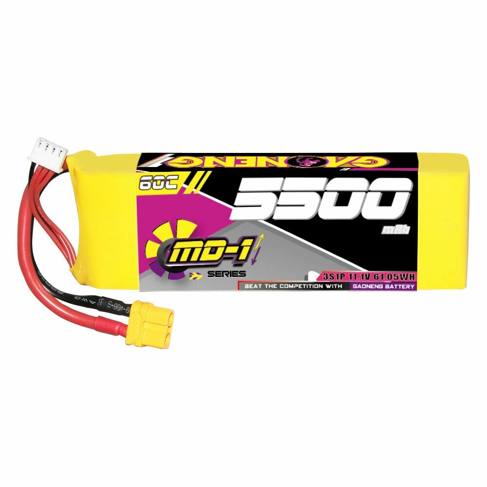 Gaoneng GNB 11,1 В 5500 мАч 60C 3S LiPo Батарея T Plug / XT60 Штекер для 1/10 1/8 1/7 Шкала RC Авто HPI Vorza KM Racing - характеристики