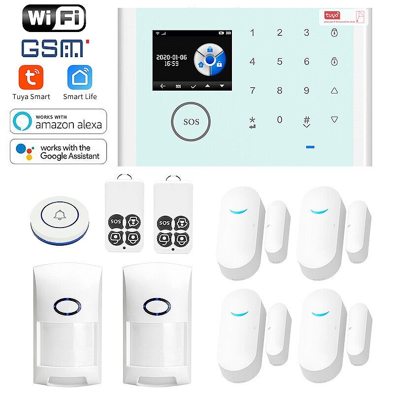 Tuya Smart Home Аварийная система Security Набор Wireless WiFi GSM Охранная сигнализация Многофункциональная домашняя пр - сравнение