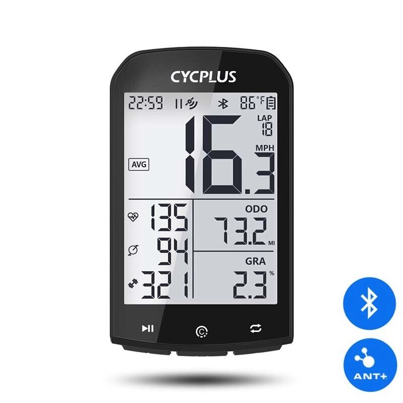 CYCPLUS M1 GPS Велокомпьютер Беспроводной с Bluetooth 4.0 ANT+ Скоростемер Водонепроницаемый ЖК-подсветка велосипедный о - распродажа