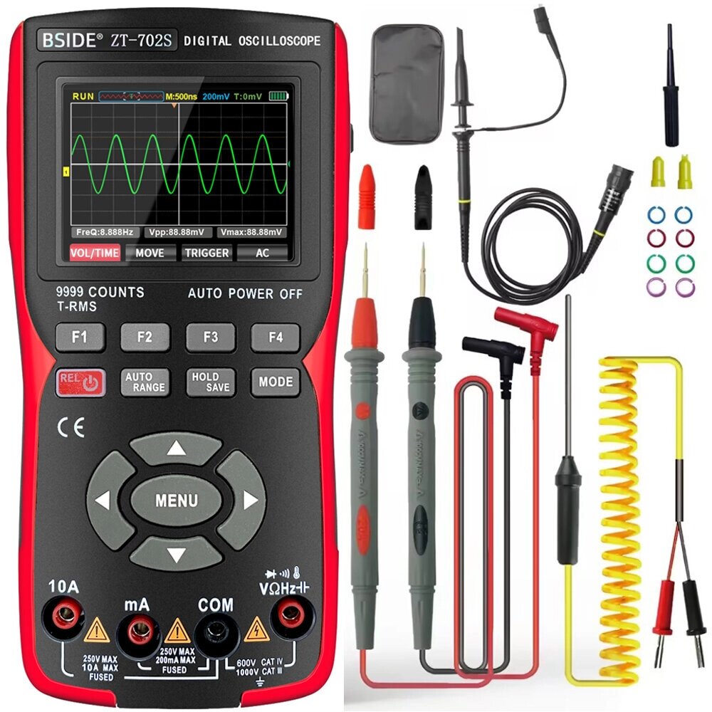 BSIDE ZT702S Digital Мультиметр Auto True RMS Tranistor Зонд Multimetro Meter 48M/S 10MHZ PC Хранение данных сигнала Осц - особенности