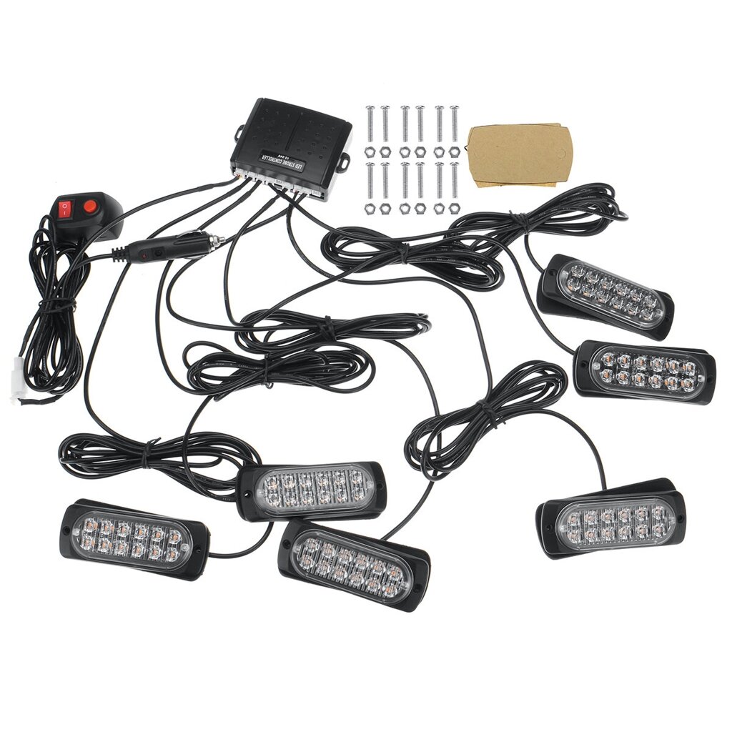 12V/24V 4/6 12 LED мигающий световой стробоскопный фонарь автомобиля грузовика восстановления янтарный маяк и водонепрон - выбрать