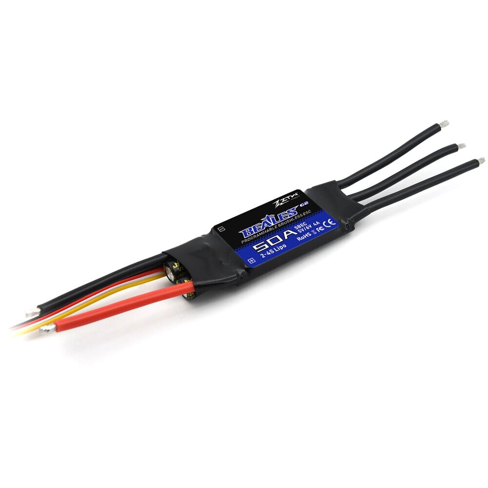 ZTW 32 Bit Beatles G2 50A 2-4S Бесколлекторный ESC с 5V/6V 4A SBEC для самолета с неподвижным крылом RC - фото