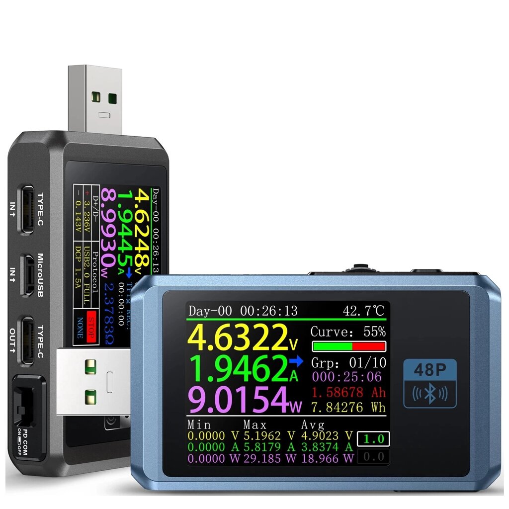 FNIRSI-FNB48P Амперметр Вольтметр USB-тестер TYPE-C Обнаружение быстрой зарядки Триггер Измерение пульсаций емкости с ме - Армения