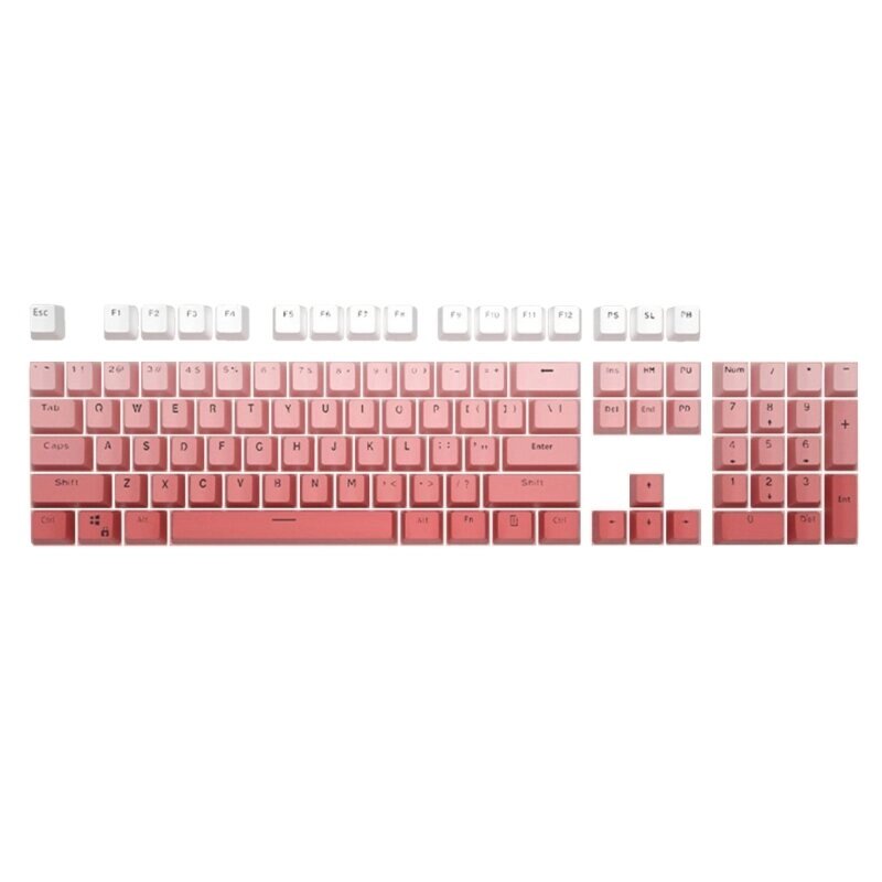 104 клавиши Blusher Цвет Keycaps Set OEM Профиль PBT Gradient Dive Dyeing Key Caps Набор для 61/87/104 Клавиатура - сравнение