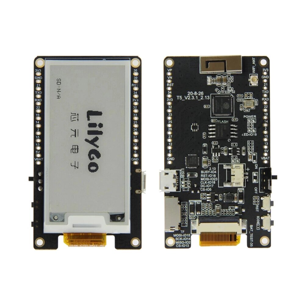 LILYGO TTGO T5 V2.0 Беспроводной модуль WiFi Bluetooth Base ESP-32 ESP32 2.13 Электронная бумага Дисплей Совет по разви - описание