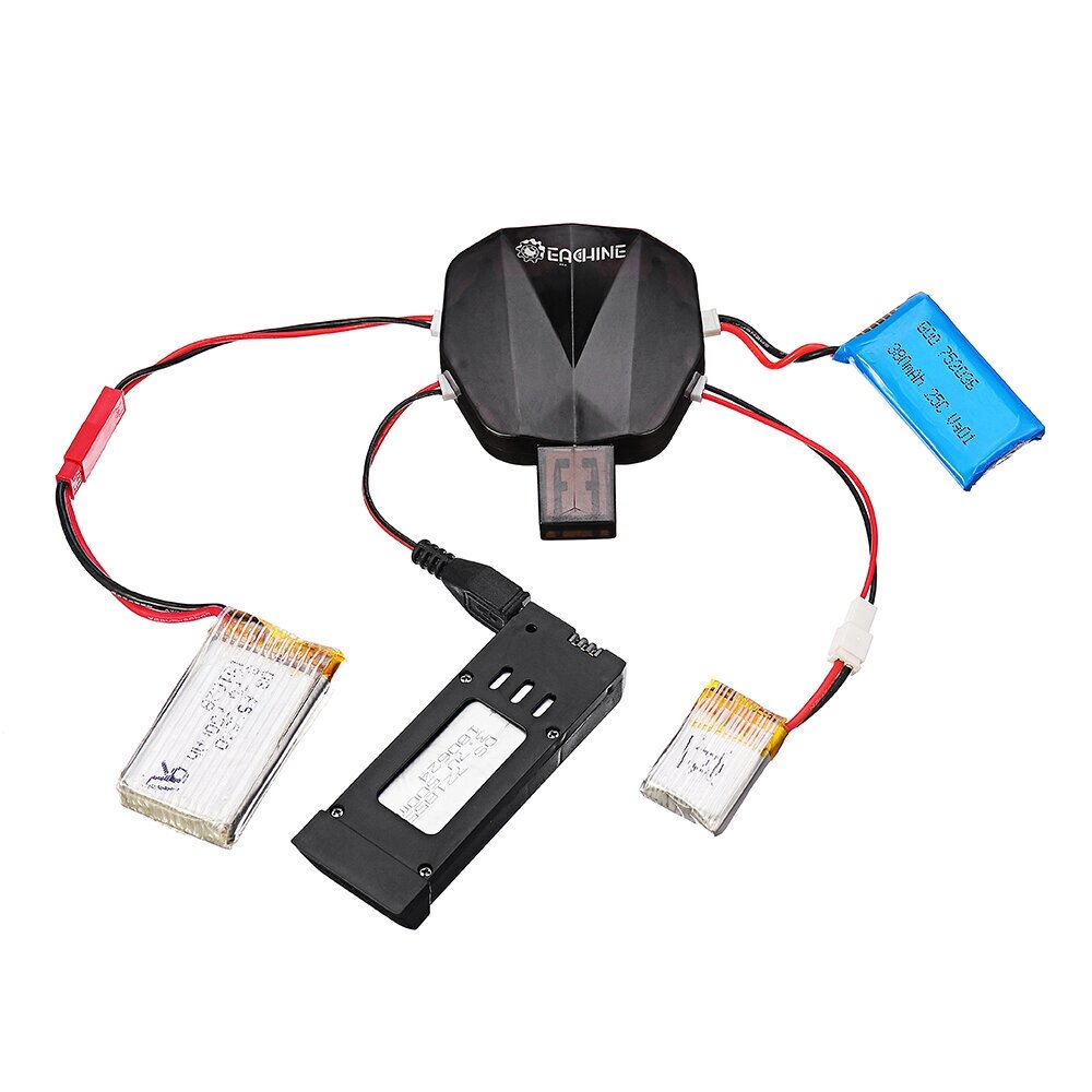 Eachine 4-in-1 1S 3.7V Lipo Батарея Зарядное устройство с 12 зарядным кабелем JST MX2.0 XH2.54 USB для E58 E010 - выбрать