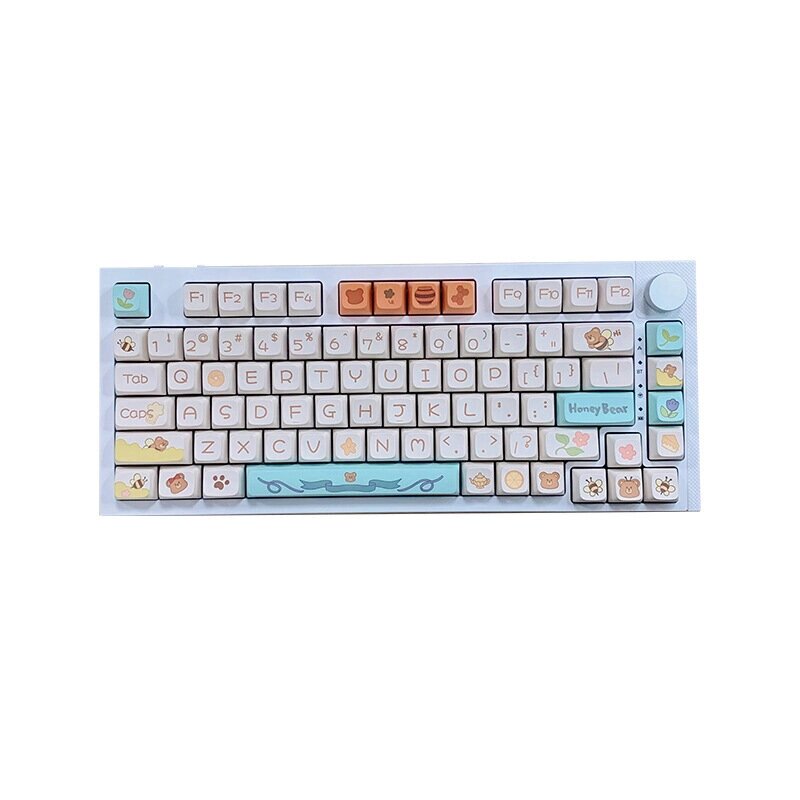 SPYSELF 131 Keys Honey Bear PBT Keycap Set ФА Profile Пятисторонняя сублимация Custom Keycaps для клавиатур Механический - гарантия