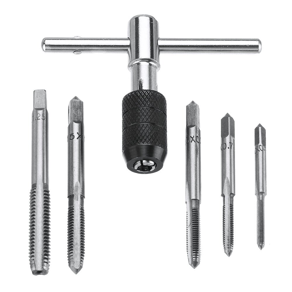 6pcs M3-m8 Tap Drill Set T Handle Ratchet Tap Wrench Machinist Tool With Винт Tap Hand - обзор