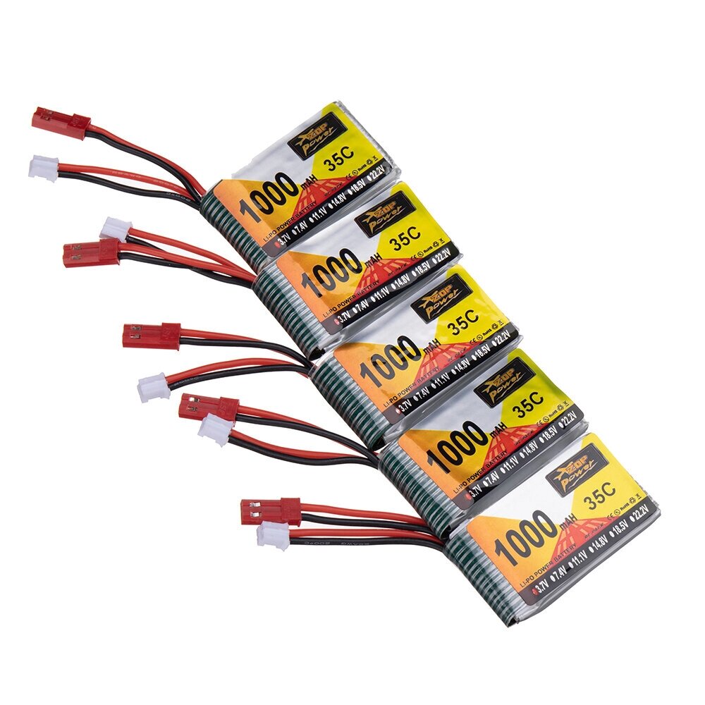 ZOP power 3.7V 1000mah 35C 1S lipo батарея JST PH2.0 штекер для RC дрон - сравнение