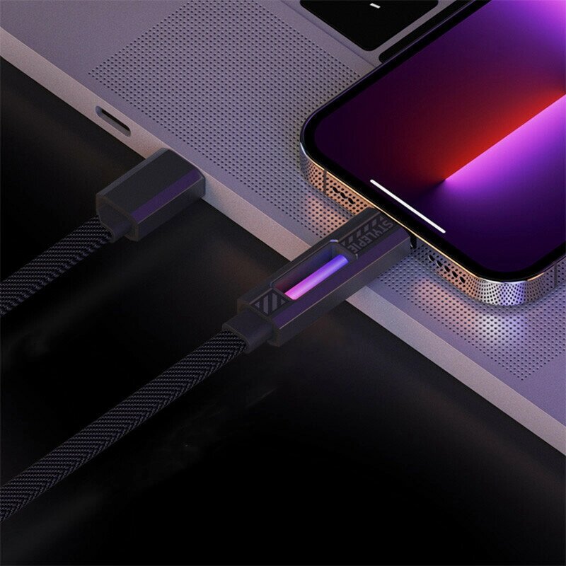 SHEZI RGB 60 Вт USB Type C Зарядный кабель для передачи данных Nylon Плетеный Провод Зарядный кабель для iPhone iPad XIA - гарантия