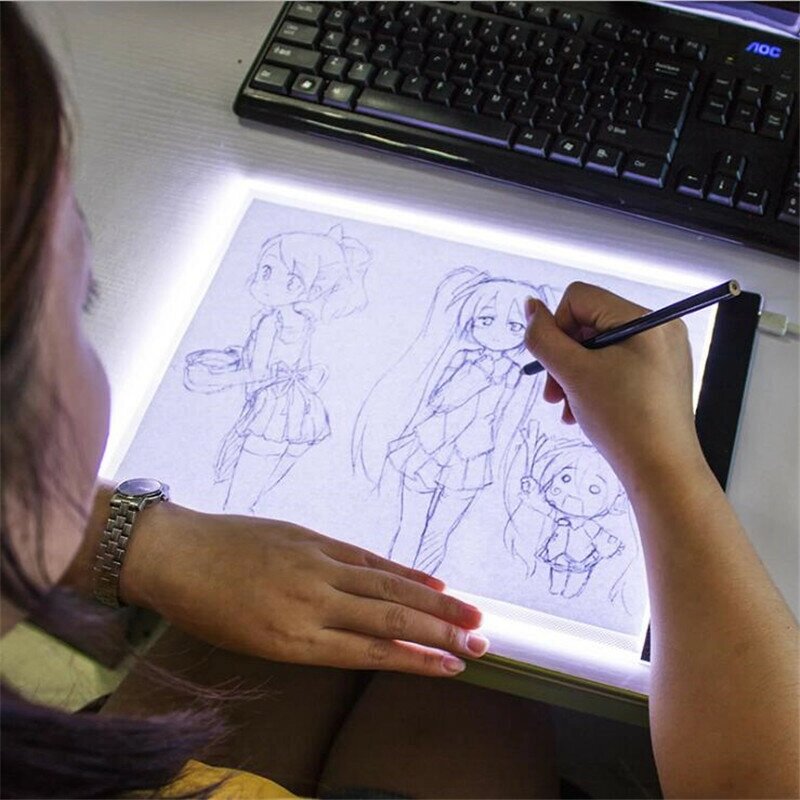 А4 USB Dimmable Led Drawing Copy Pad Tablet Алмазная доска для рисования Art Copy Pad Writing Sketching Tracing Светодио - розница