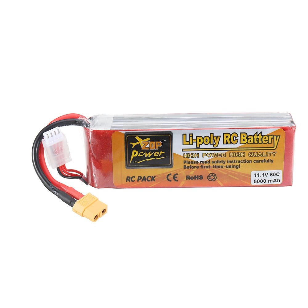 ZOP Power 11.1V 5000mAh 60C 3S Lipo Батарея XT60 Разъем для РУ Квадрокоптер Авто - опт