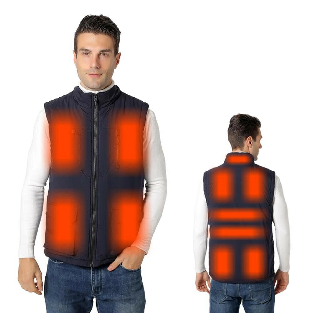 Жилет для мужчин и женщин с подогревом 11 Area Men Winter Smart Heating Cotton Vest Heated V Neck Vest Women Outdoor Fle - доставка