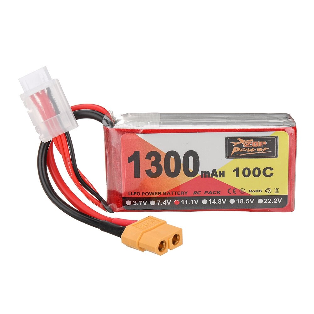 ZOP power 11,1 в 1300 мач 100C 3S lipo батарея разъем XT60 для RC дрон - отзывы