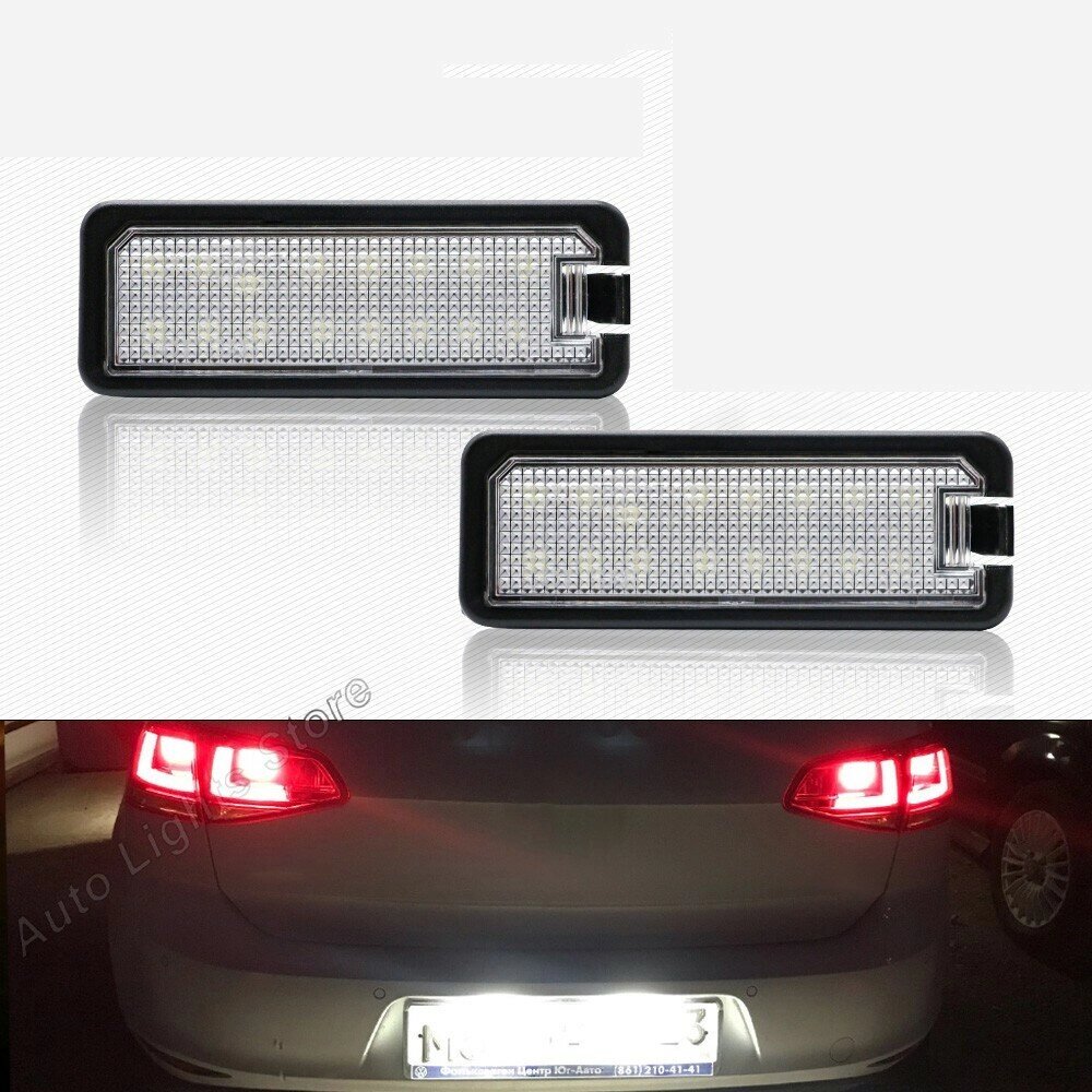 Для VW gti golf 4 5 6 7 MK4 MK5 MK6 MK7 passat B7 CC EOS 2PCS LED номерной знак света с canbus - преимущества