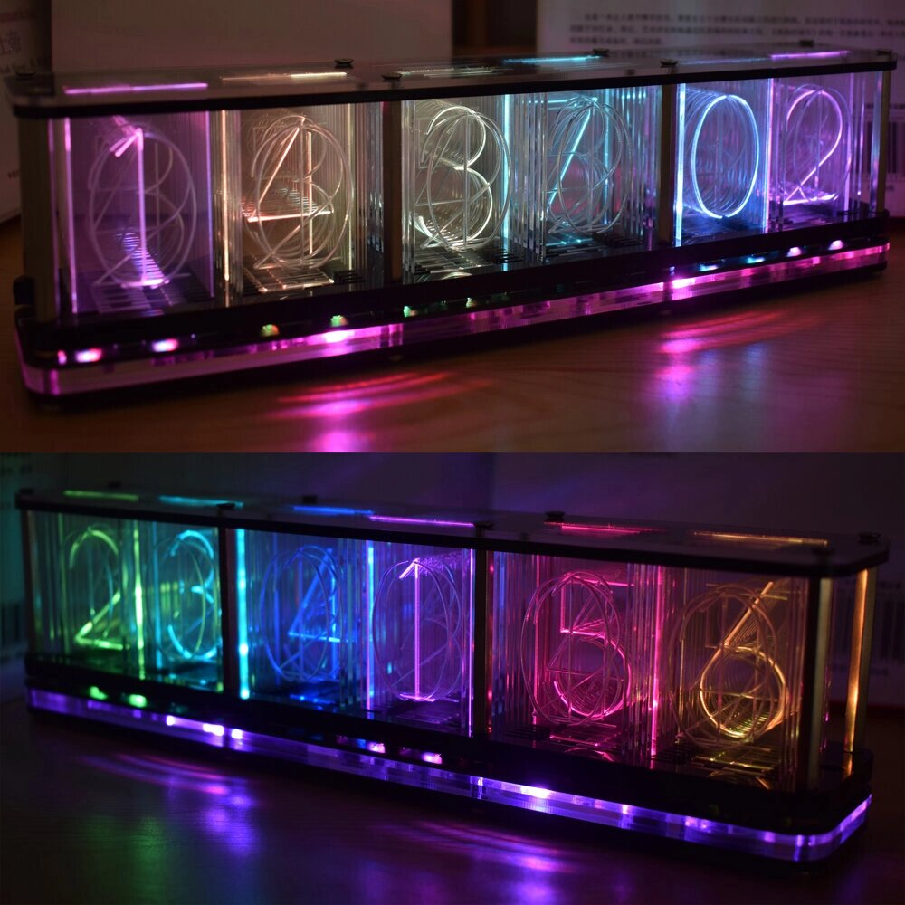 Geekcreit DIY Imitate Glow Часы Набор Полноцветный RGB Glow Трубка Часы LED Музыкальный спектр Набор - Bangoo