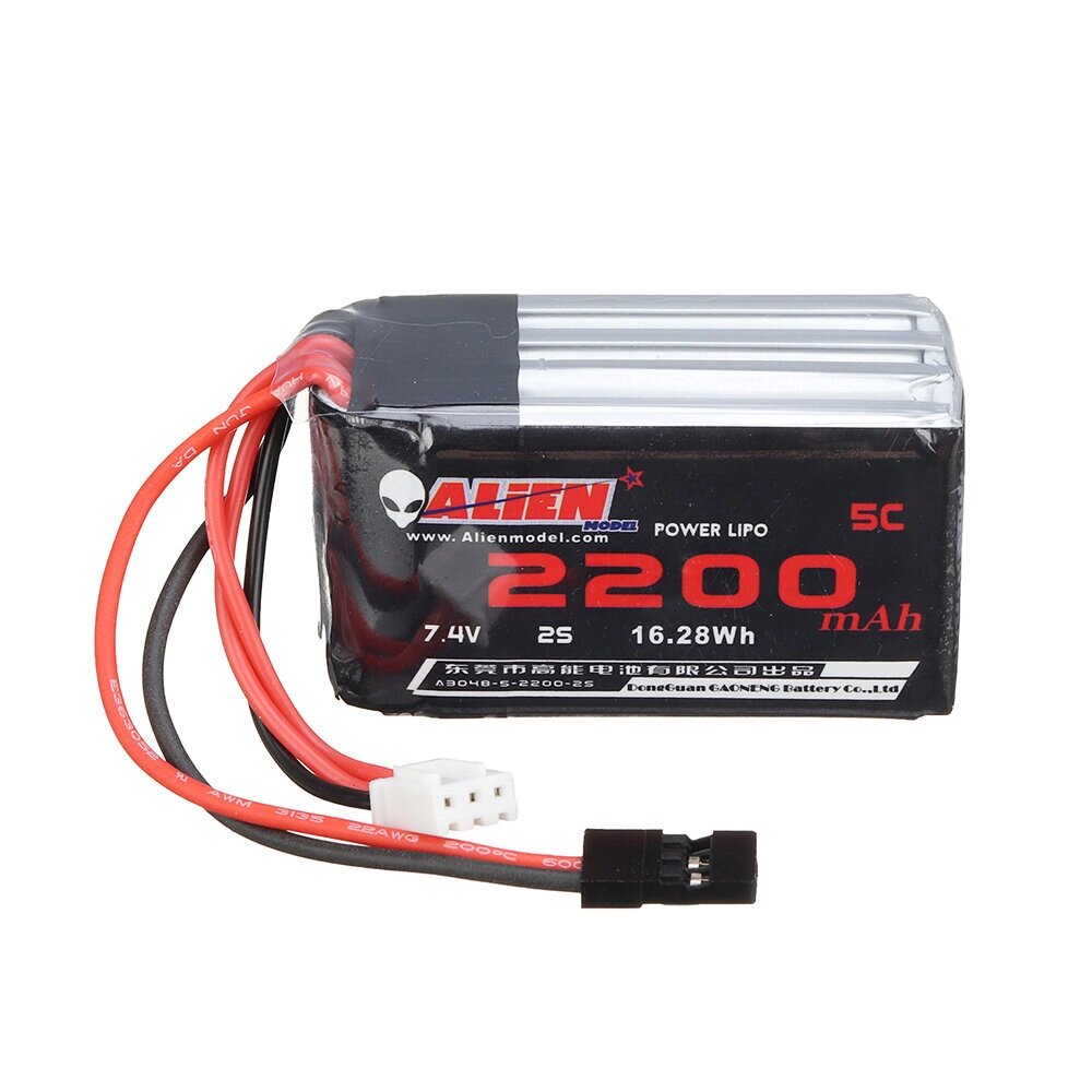 Alienmodel 7.4V 2200mAh 5C Lipo Батарея 2S Разъем JR для RC Авто - описание