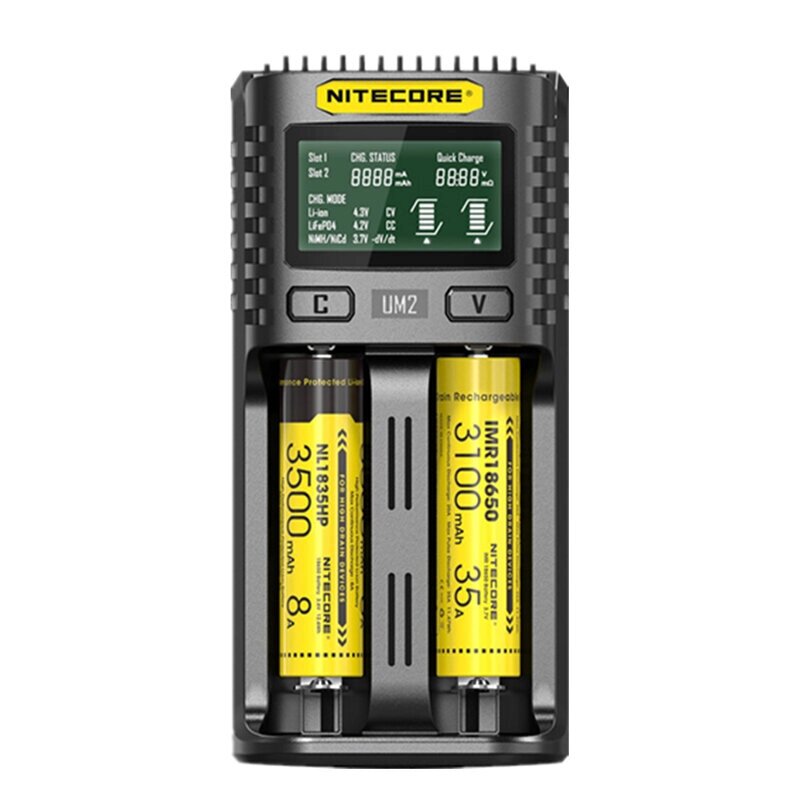 NITECORE UM2 / UM4 LCD Дисплей 5V / 2A Литиевое зарядное устройство Батарея USB QC Интеллектуальное быстрое зарядное уст - распродажа